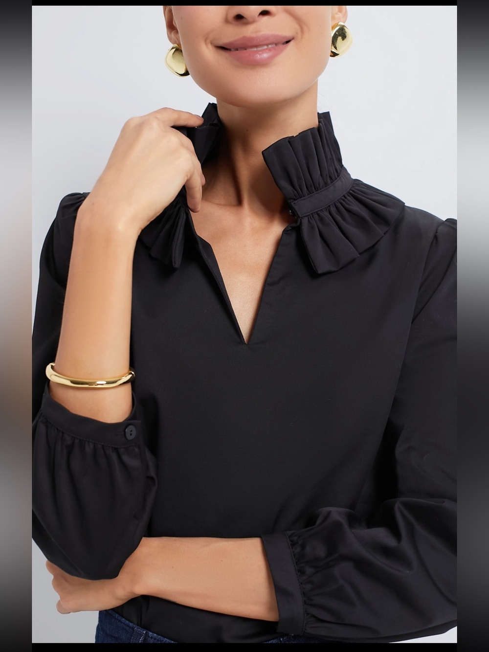 Tuckernuck The Black Ruffle Neck
Bouvier Blouse NWT Med $168